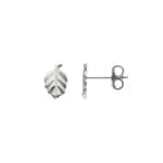 Clous d'oreilles Argent 925 rhodié, Feuille