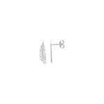Clous d'oreilles Argent 925 rhodié, Plume