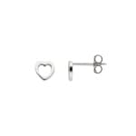 Clous d'oreilles Argent 925 rhodié, Cœur