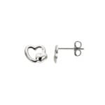 Ohrstecker 925 Silber rhodiniert Herz - 335240