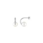Clous d'oreilles Argent 925 rhodié avec perles artificielles 8mm & zircones