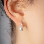 Ohrstecker 925 Silber rhodiniert mit Kunstperlen 8mm & Zirkonia - 335731.1