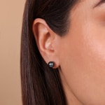 Ohrstecker 925 Silber rhodiniert mit Tahiti-Kulturperle Ø 7mm - 335042