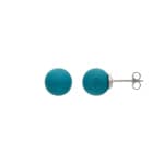 Clous d'oreilles Argent 925 rhodié avec turquoise Ø 9mm
