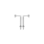 Clous d'oreilles Argent 925 Rhodie avec zircones - OR-1587210-925
