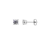 Ohrstecker 925 Silber rhodiniert mit Zirkonia 4-Griff Ø 5mm