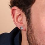 Stud Earrings 925 Silver rhodium-plated with round Cubic Zirconia Ø 5mm - ASWH95Z