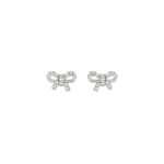Clous d'oreilles Argent 925 rhodié avec zircones, Nœud