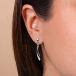 Clous d'oreilles Argent 925 rhodié avec zircones noir / blanc - ASWS38NZ