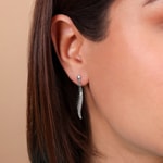 Stud Earrings 925 Silver rhodium-plated with black and white Cubic Zirconia - ASWS45NZ