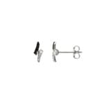Stud Earrings 925 Silver rhodium-plated with black and white Cubic Zirconia