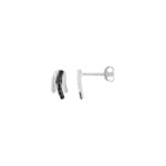 Stud Earrings 925 Silver rhodium-plated with black and white Cubic Zirconia