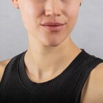 Clous d'oreilles Argent 925 rhodié avec zircones noir / blanc - ASWW89NZ