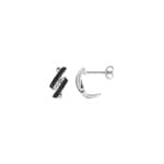 Ohrstecker 925 Silber rhodiniert mit Zirkonia schwarz / weiss, Trilogie