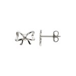 Clous d'oreilles Argent 925 rhodié, Nœud