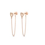 Clous d'oreilles cœur or rosé 750/18 ct avec diamants 0.13 ct H/si - OR-013671-RG