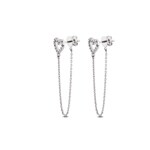 Clous d'oreilles cœur or gris 750/18 ct avec diamants 0.13 ct H/si by CHRISTIAN - OR-013671-WG
