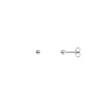 Holllow Stud Earrings 925 Silver rhodium-plated Ø 3mm