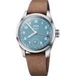 Oris Big Crown Pointer Date Calibre 473 Hellblau auf Lederband