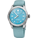 Oris Divers Sixty-Five Cotton Candy Blau auf Perlonband