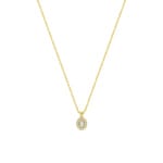 Oval Halo Collier 375/9 K Gelbgold mit Lab Grown Diamanten 0.11 ct