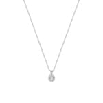 Oval Halo Collier 375/9 K Weissgold mit Lab Grown Diamanten 0.11 ct - 9KLGD205W