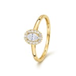 Oval Halo Ring 375/9 K Yellow Gold with Lab Grown Diamonds 0.30 ct - 9KLGD125Y