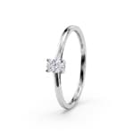 Bague solitaire ovale or gris 375/9 ct avec diamant de laboratoire 0.16 ct