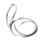 Pandora Essence Organically Shaped 42 mm Open Hoop Earrings 925 Silver