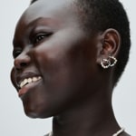 Pandora Essence Organisch Geformter Kreis & Behandelte Süsswasserzuchtperlen Ohrringe 925 Silber - 293276C01