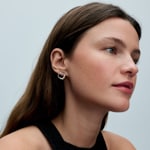 Pandora Essence Organisch Geformter Kreis & Behandelte Süsswasserzuchtperlen Ohrringe 925 Silber - 293276C01