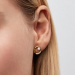 Pandora Gold Essence Organisch Geformter Pavé-Kreis & Behandelte Süsswasserzuchtperlen Ohrringe - 264662C01