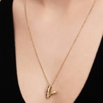 Pandora Gold Essence Organisch Geformtes Steinbesetztes Herz Anhänger-Halskette - 364669C01-60