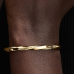 Pandora Gold Essence Twisted Open Bangle - 563869C00