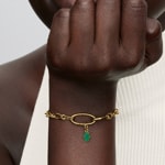 Pandora Gold ME Grüner Hand der Fatima Mini-Charm-Anhänger - 764612C01