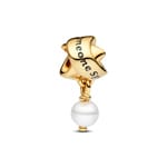 Pandora Gold Moments Charm Ruban Perle de culture d’eau douce traitée - 763784C01