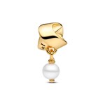 Pandora Gold Moments Charm Ruban Perle de culture d’eau douce traitée - 763784C01