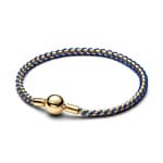 Pandora Gold Moments Blaue Kordel Kastenkette Armband - 563816C02