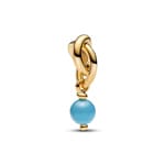 Pandora Gold Moments Dezember Türkisblauer Ewigkeitskreis Charm-Anhänger - 763462C12