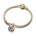 Pandora Gold Moments Disney Cinderellas Kutsche & Herz Doppelter Charm - 763072C01