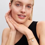 Pandora Gold Moments Facettiertes Schlangen-Gliederarmband mit Herzverschluss - 564236C00