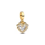 Pandora Gold Moments Funkelnder Doppel-Herzanhänger Charm 925 Silber