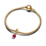 Pandora Gold Moments Juli Echtroter Ewigkeitskreis Charm-Anhänger - 763462C07
