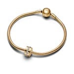 Pandora Gold Moments Clear Sparkling Row Clip Charm  - 761972C01