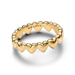 Pandora Gold Moments Row of Hearts Ring - 163427C00