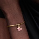 Pandora Gold Moments Rosafarbener Teilbarer Mutter & Tochter Charm-Anhänger - 763766C01