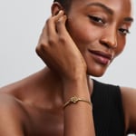 Pandora Gold Moments Bracelet Maille Serpent Fermoir Cœur de l'Infini Scintillant - 563758C01