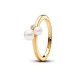 Pandora Gold Timeless Bague Perles de Culture d'Eau Douce Traitée Duo