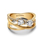 Pandora Gold Timeless Funkelnde Schleife Überkreuzter Ring 