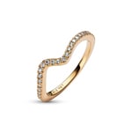Pandora Gold Timeless Sparkling Wave Ring - 162539C01